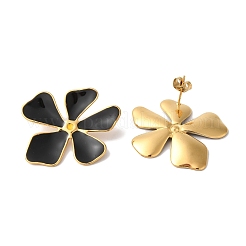 Flower Golden Ion Plating(IP) 304 Stainless Steel Stud Earrings for Women&nbsp;EJEW-L287-045G