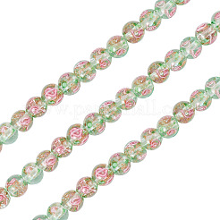 1 Strand Handmade Glod Sand Lampwork Beads Strands&nbsp;LAMP-TA0002-09F