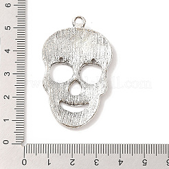 死者の日の装飾品チベット風合金シュガースカルペンダント  メキシコの死者の祝日  カドミウムフリー＆ニッケルフリー＆鉛フリー  ハロウィン用  アンティークシルバー  49x31x5mm&nbsp;TIBEP-22828-AS-NR