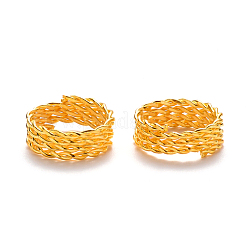 鉄のドレッドヘアビーズの髪の装飾  ヘアコイルカフ  リング  4のループ  ゴールドカラー  14x5mm  穴：11.5mm&nbsp;X-IFIN-S696-110G