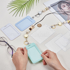 花木とシリコン製のチェーン付き格納式バッジリール  ID カード ホルダー用 ストラップ ネック ストラップ  ミックスカラー  660mm&nbsp;HJEW-ME00019