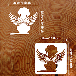 ペット中空アウト図面絵画ステンシル  DIYスクラップブック用  フォトアルバム  犬の模様  30x30cm&nbsp;DIY-WH0391-0451