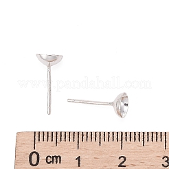 925スターリングシルバースタンドピアスパーツ  スタンプ925個付きイヤリングポスト  銀  12mm  トレイ：6mm  ピン：0.8mm&nbsp;STER-K167-043D-S