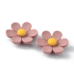 オペーク樹脂カボション  花  ロージーブラウン  31x34x10mm&nbsp;RESI-WH0026-75C-04
