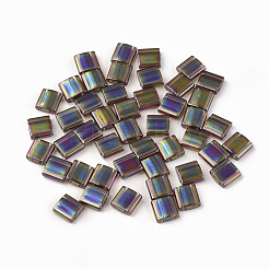 MIYUKIティラビーズ  日本製シードビーズ  2穴  （tl296)透明ルートビールab  5x5x1.9mm  穴：0.8mm  約590個/50g&nbsp;SEED-X0054-TL296
