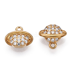 Brass Micro Pave Clear Cubic Zirconia Charms&nbsp;KK-T038-365C-NF