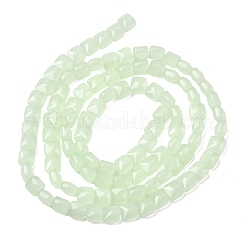 ジェイド風ガラスビーズ連売り  正方形  多面カット  淡緑色  5.5~6x6x4~4.5mm  穴：1mm  約100個/連  22.44~22.56（57~57.3センチメートル）&nbsp;GLAA-L050-B01