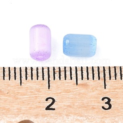 68gガラスキャットアイビーズ10個  コラム  ミックスカラー  6x4mm  穴：1mm&nbsp;GLAA-V001-05