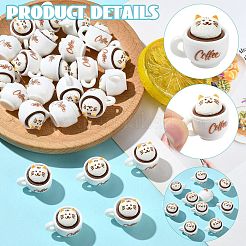 30Pcs Resin Coffee & Cat Shape Model Ornaments&nbsp;DIY-CJ0003-27