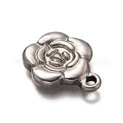 変色しない201ステンレススチールペンダント  花  ステンレス鋼色  19.5x16x3mm  穴：2mm&nbsp;STAS-H125-09P