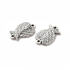 チベットスタイルの合金コネクタチャーム  天使の羽のリンク  ニッケル  アンティークシルバー  19x11.5x2mm  穴：1.2mm  約384個/500g&nbsp;TIBE-B001-48AS