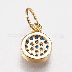 Brass Micro Pave Cubic Zirconia Charms&nbsp;ZIRC-E145-07G