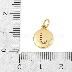 Brass Micro Pave Clear Cubic Zirconia Charms&nbsp;CU-CBA56CE-12G-J