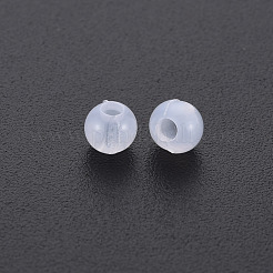模造ゼリーアクリルビーズ  ラウンド  ホワイト  4x3mm  穴：1.6mm  約15000個/500g&nbsp;MACR-S371-11-E05