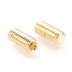 アイアン製コードエンドパーツ  エンドキャップ  コラム  ゴールドカラー  20x8mm  インナーサイズ：4x4.5mm&nbsp;IFIN-K042-01G