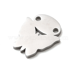 304ステンレススチールリンク  ステンレス鋼色  変色しない  洗練された  蝶  15x12.5x1.5mm  穴：1.5mm&nbsp;STAS-D388-01C-P