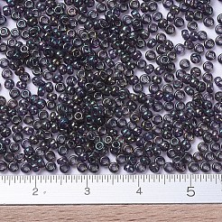 MIYUKIラウンドロカイユビーズ  日本製シードビーズ  （rr2446)フォレストグリーンレインボーゴールド光沢  11/0  2x1.3mm  穴：0.8mm  約1100PCS /ボトル  10 G /ボトル&nbsp;SEED-JP0008-RR2446
