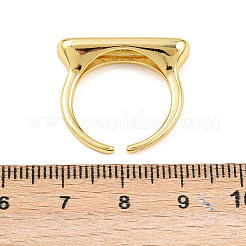 女性用真鍮カフリング  長方形  長持ちメッキ  ラックめっき  18KGP本金メッキ  7x23mm  調整可能&nbsp;RJEW-Z113-13G