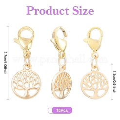 10Pcs Brass & ABS Plastic Imitation Pearl Pendant Decorations&nbsp;HJEW-YW00399