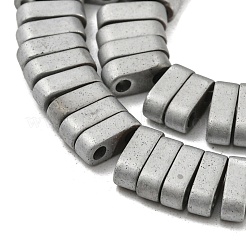 電気メッキ磁気無し合成ヘマタイトビーズ連売り  長方形  マットなスタイル  2穴  銀  6x2x3mm  穴：1.2mm  約199個/連  15.75インチ（40cm）&nbsp;G-C106-B01-08A
