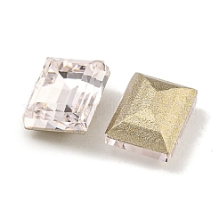 ガラスラインストーンカボション  フラットバック＆バックメッキ  多面カット  長方形  ロザライン  8x6x3mm&nbsp;RGLA-L029-15C-508
