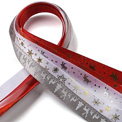 10m 5色ホットスタンプクリスマスポリエステルリボンセット  ギフト包装用  ミックスカラー  3/8インチ（9.5mm）&nbsp;X1-OCOR-Q026-02