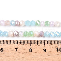 電気メッキガラスビーズセット  ファセット(32ファセット)  ロンデル  カラフル  4x3.5mm  穴：0.7mm  約123~125個/連  16.96~17.32''（43.5~44センチメートル）&nbsp;GLAA-T023-B16-02