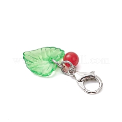 5Pcs Plastic Leaf Pendant Decorations&nbsp;HJEW-JM04179