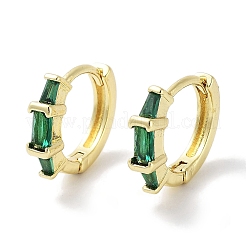 女性用真鍮パヴェキュービックジルコニアフープピアス  18KGP本金メッキ  ミックスカラー  12.5x3mm&nbsp;EJEW-L269-135G