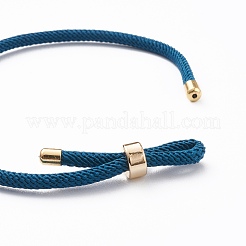 編組ナイロンコードブレスレット作り  真鍮パーツ  ブルー  9-1/2インチ（24cm）  リンク：30x4mm&nbsp;MAK-A017-D01-05G