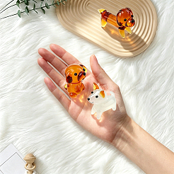3Pcs 3 Styles Puppy Glass Display Decoration&nbsp;DJEW-DJ0001-12A