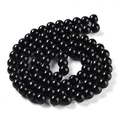 ガラスパールビーズ連売り  パールカラーの  ラウンド  ブラック  10mm  穴：1mm  約80個/連  30.71インチ（78cm）&nbsp;HY-10D-B20
