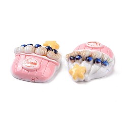 不透明樹脂ケーキデコデンカボション  模造食品  ピンク  ケーキの模様  29x25.5x10mm&nbsp;LS-CRES-A051-01F