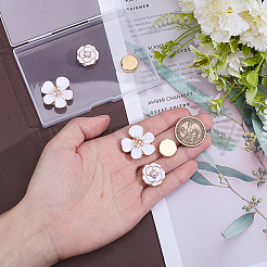 6Pcs 3 Styles Flat Round & Flower Alloy Cufflinks&nbsp;FIND-ME0004-46