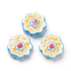 Handmade Porcelain Flower Beads Strands&nbsp;PORC-G006-14A