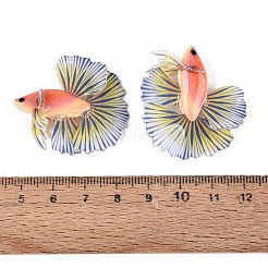 アクリルパーツ  3dプリント  金魚  サンゴ  34.5~35x36~37.5x12.5~16.5mm  穴：1.5~1.6mm&nbsp;BACR-T001-02B