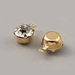 Brass Micro Pave Cubic Zirconia Charms&nbsp;X-KK-WH0062-112D-G