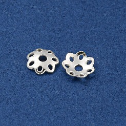 925スターリングシルバービーズキャップ  マルチ花弁  花  銀  5x1.2mm  穴：1.2mm  約100個/4g&nbsp;LS-STER-C007-03C-S