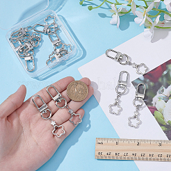 12個の花ccbプラスチックペンダント装飾  合金回転式ナスカン付き  プラチナ  58mm&nbsp;HJEW-GO00091