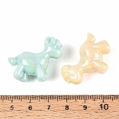 不透明なアクリルビーズ  ABカラーメッキ  馬  ミックスカラー  25x30x14mm  穴：2.7mm  約142個/500g&nbsp;OACR-N150-16