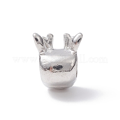 クリスマステーマ合金エナメルヨーロッパビーズ  大穴ビーズ  プラチナ  鹿  12.5x10x10mm  穴：4.5mm&nbsp;MPDL-Q213-03P
