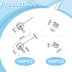 304 Stainless Steel Stud Earring Findings&nbsp;STAS-UN0060-01B