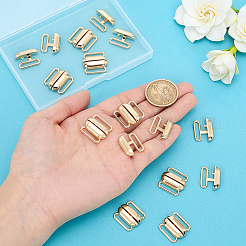合金インターロッキングクラスプ12個  ゴールドカラー  20x20x4.5mm  穴：15x2.5mm&nbsp;FIND-PH0038-27G