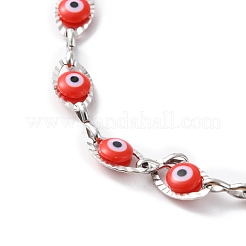 Evil Eye Plastic Link Chain Necklace&nbsp;NJEW-H169-03P-03