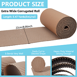 梱包用片面厚紙ロール  ストレージ  DIYクラフト  キャメル  5000x220mm&nbsp;DIY-WH0671-194A-02