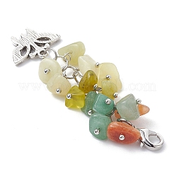 Alloy Charms & Natural Gemstone Chips Beaded Pendant Decoration&nbsp;HJEW-JM01208