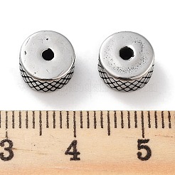 304ステンレススチールビーズ  菱形を持つ列  アンティークシルバー  8.5x4.5mm  穴：1.6mm&nbsp;STAS-M057-30AS
