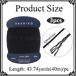 綿刺繍糸3本  クロスステッチの糸  ブラック  1mm  約43.74ヤード（40m）/ pc&nbsp;OCOR-CY0004-58A