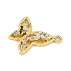 Brass Micro Pave Cubic Zirconia Pendants&nbsp;KK-B114-05G