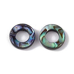 天然アワビシェル/パウアシェルビーズ  リング  カラフル  15.3x3.5mm  穴：0.9mm  内径：8mm&nbsp;SSHEL-M021-06